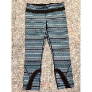 Lululemon Run Inspire Crop Leggings Womens 6 Space Dye Twist Luxtreme Blue Black